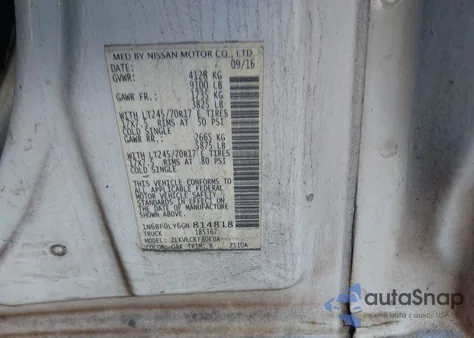 2016 Nissan Nv Cargo Nv2500 Hd S V6 из США, поврежденный, VIN 1N6BF0LY6GN814818